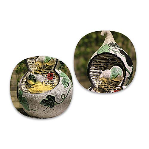 MQW Creative Gourd Shape Resin Flowing Water Decoration Living Room Office Desktop Humidifier Bedroom Hotel Restaurant Art Ornament Delicate and Beautiful (Size : 202030cm)