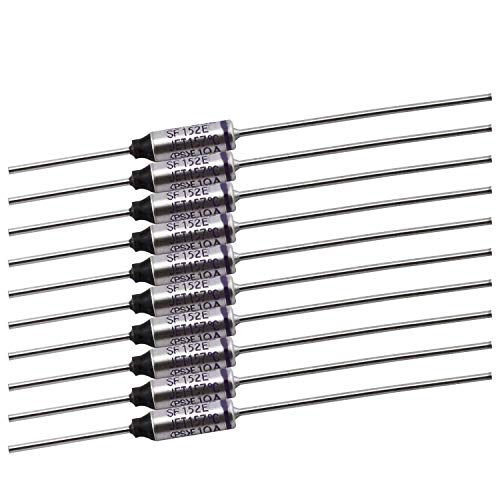 TOTOT 10pcs SF152E-157 Degree Metal Thermal Cutoffs Thermal Fuse 10A 250V for Motor Transformer Electric Industrial Home Appliance