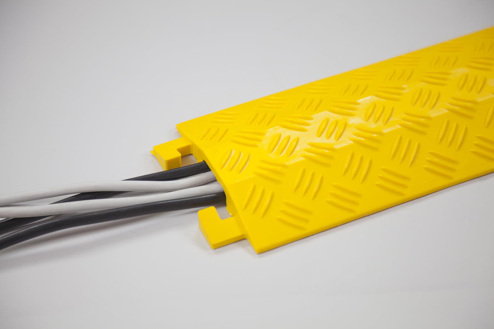 The Ramp People 20mm Yellow Floor Cable Cover (959 x 131 x 20mm) - 12.7mm diameter channel Drop Over Cable Ramp