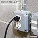 Thonapa 2 Pack of 6 Ft Black Extension Cords - 16/3 Heavy Duty Outdoor Electrical Cable with 3 Prong Grounded Plug for Safety