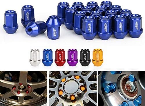 LIDAUTO Wheel Bolts Nuts & Studs Anti-Theft Screw Bullet Head Aluminum Alloy M12×1.5、M12×1.25 35mm LN045