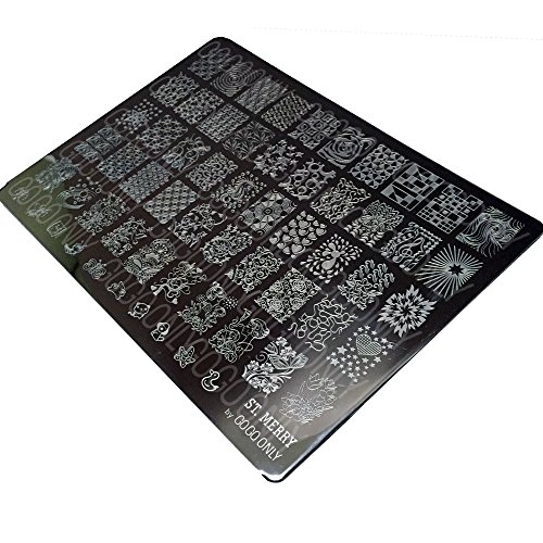 Gogoonly Nail Art Stamp Plate Collection St. Merry - Huge Size Stamping Image Plates Manicure Nail Designs DIY-BH000462