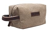 Iblue Canvas Travel Toiletry Organizer Shaving Dopp Kit Cosmetic Makeup Bag 9 Inch #B4 (khaki)