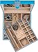 Glenor Co Jewelry Box - 28 Section Organizer with Modern Buckle Closure, Large Mirror & 2 Trays for Women Teens and Girls - Holder for Earring Ring Necklace Bracelet & Watch - PU Leather - Blue