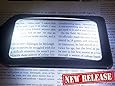 Large Ultra Bright Handheld Reading Magnifier(3x Magnification) with 4 built in LEDs- Comes with Protective Case-Wide Horizontal Viewing Area-Ideal For Reading Small Prints (Map, Newspaper, Magazine and More) By MagniPros&reg;
