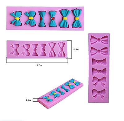 Easting 6 Mini Bows Silicone Mould Fondant Sugar Bow Craft Molds DIY Cake Decorating