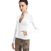 CARPESUN Women's Stretchy Workout Jackets Lightweight Full Zip Running Track Jacket