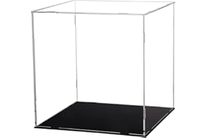 Evron Display Case for Collectibles Assemble Clear Acrylic Box Alternative Glass Case for Display Action Figures Home Storage & Organizing Toys (17.7x17.7x17.7 inch; 45x45x45 cm)