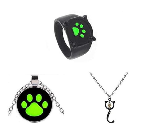 Bo Feng 3pcs Miraculous Ladybug Black Cat Noel Necklace Rings Cat Noir Ring Girl Pendant