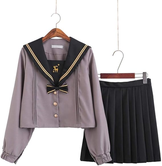 Amazon Co Jp Geschesk セーラー服 長袖 上着 スカ ト プリ ツ 蝶結び 3点セット 刺繍 前開き 制服 Jk制服 コスプレ コスチューム 文化祭 学園祭 仮装 パーティー 本格制服 女子高生制服 大きいサイズ 可愛い 清純 服 ファッション小物