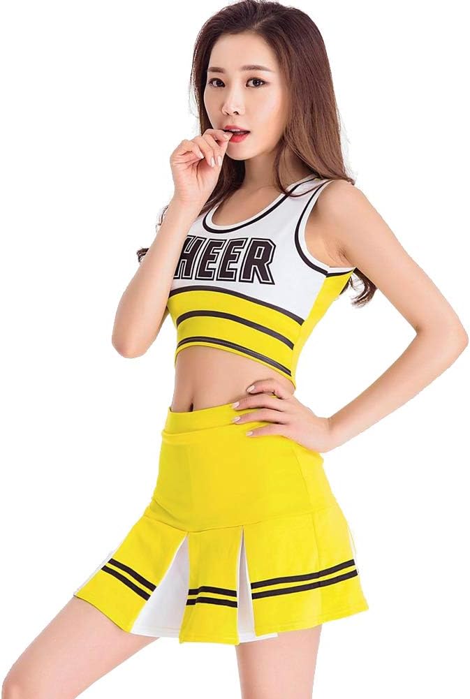 Women's School Girls Musical Party Halloween Cheerleader Costume Fancy Dress Uniform Outfit Football Perform Outfit