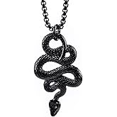 Jude Jewelers Retro Vintage Stainless Steel Snake Style Statement Cocktail Party Pendant Necklace