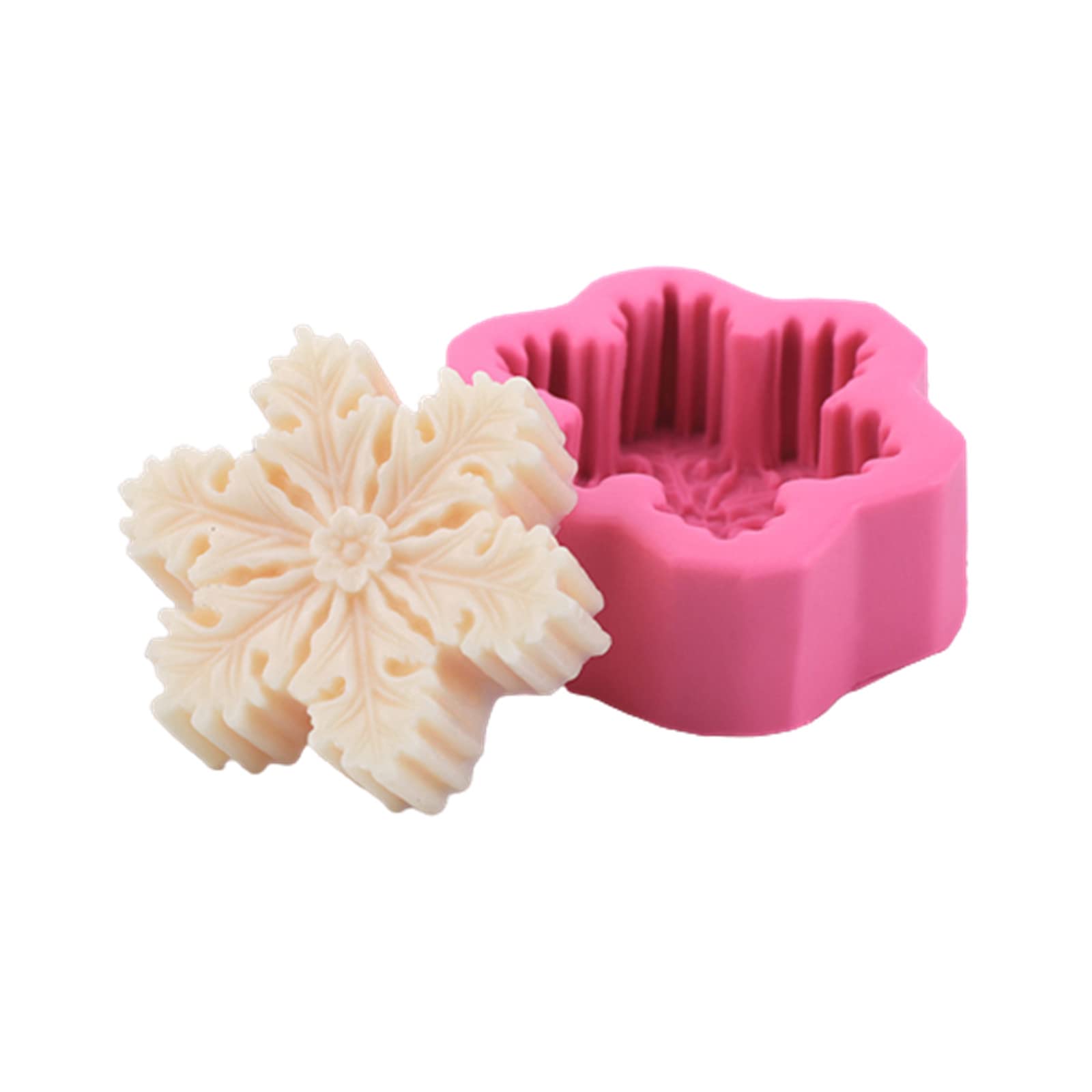 Snowflake Candle Molds, Christmas Snowflake Shaped Silicone Moulds Soap Candy Chocolate Fondant Molds Cake Decorating Tools