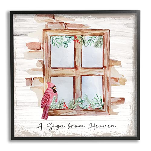 Stupell Industries Sign From Heaven Perched Cardinal Framed Giclee Art, Design…