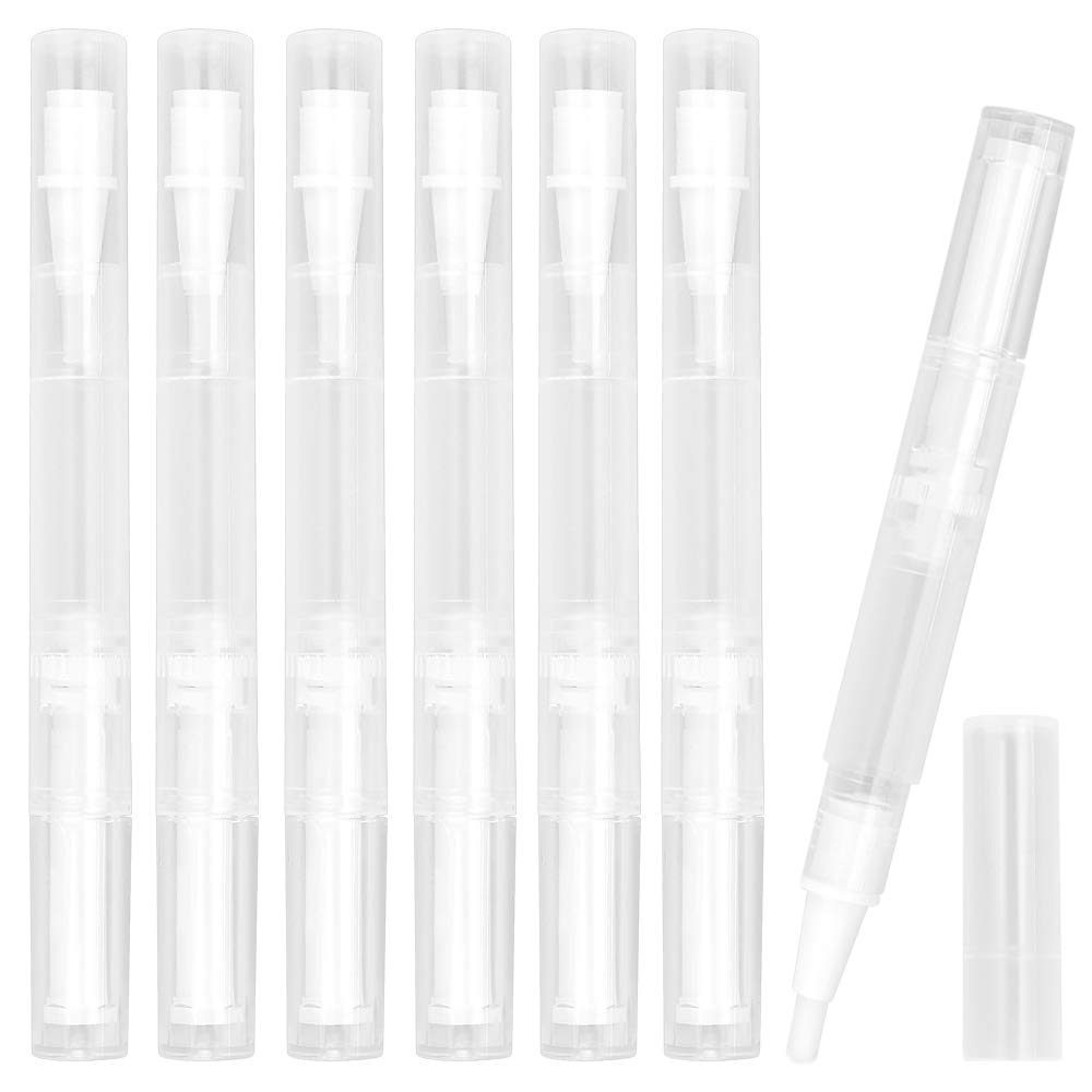 TANCUDER 10 PCS Empty Cuticle Oil Pen 3 ML Transparent Twist Pen Refillable Nail Polish Bottle Eyelash Growth Liquid Tube Cosmetic Container with Brush Tip for Lip Gloss Teeth Whitening Liquid Perfume
