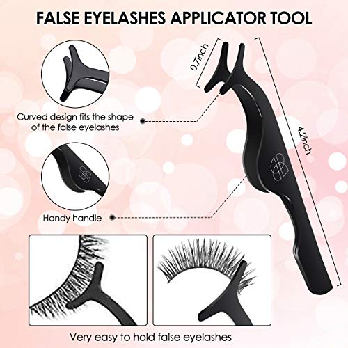 Eyelash Curler,Hizek 3 in 1 Mini Eyelash Curler Kit with Partial Eyelash Curler,Eyelash Extension Tweezers and Silicone Refill Pads,for Eyelashes Curling Natural and Long Lasting - Thumbnail 4
