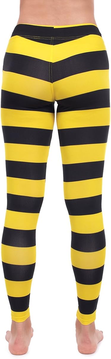 Bumble Bee Costume Leggings - Bee Tights for Women: Clothing