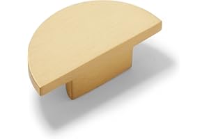 KOPPALIVE 2 Pack Solid Brass Dresser Drawer Pulls,Semicircle Kitchen Cabinet Knobs and Handles, Gold Knobs for Cabinet and Drawer, Modern Copper Furniture Handles, Brushed Finish Furniture Hardware