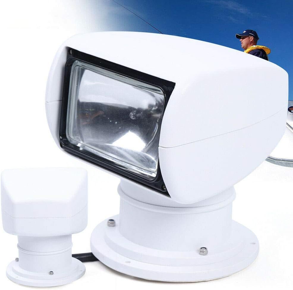 DONNGYZ Searchlight Boat LED Light 100W 2500LM 3200K Marine Boat Remote Control Spotlight Protection Emergency Searchlight 360° Rotating Light(US Stock) : Sports & Outdoors