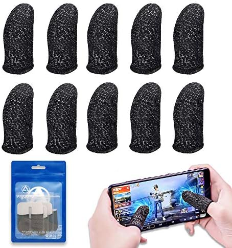 Aiyujiwu 指サック 荒野行動 Pubg Mobile 21最新 スマホゲーム Fps 音ゲー 操作性アップ 手汗 汗 対策 快適性 早い Iphone 防止 反応が良い 洗濯可 送料無料 静電気 銀繊維10個 ブラック Ipad 指紋 Android全機種対応 個別包装 10個入 銀繊維