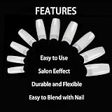 ILLUVA 500 Pieces False Nail Tips 10 Sizes Square Natural Acrylic Tips view 3