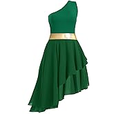 ORIDOOR Women's Praise Dance Dress Oblique Shoulder Irregular Hem Worship Dance Lyrical Dress