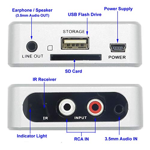 Audio Capture Cassette CD MP3 Recorder Converter with 3.5mm & RCA IN Ports, Remote Controlled Music Digitizer - Thumbnail 3
