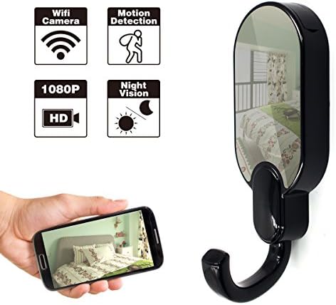 Winsper Nanny Clothes Hook Camera HD 1080p Spy Hidden Video Recorder,Night Vision Motion Detection Mini WiFi Cam,Smart Security Light Nannycam for Home,Office,Hotel