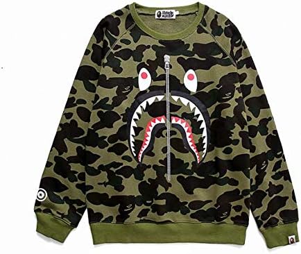 yur67 Bape Fashion Camouflage Pullover Velvet Sweater Bottoming for Men/Women