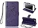 iPhone 6S Plus 5.5-inch Case, Welity Vintage Butterfly Flip Folio PU Leather Kickstand Wallet Purse Case with Wristlet & Credit Card Slots Cash Holder for Apple iPhone 6 / 6S Plus 5.5-inch (Purple)