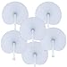 WOWOSS 60 Packs White Paper Fans Wedding Fans Round Shaped Folding Fans Plastic Handle Wedding Celebration Birthday Party Favor