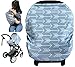 Silky High Stretchy Baby Car Seat Covers Canopy Breastfeeding Cover Nursing Cover (Arrow)