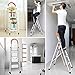 DGCUS Lightweight Aluminum 4 Step Ladder Folding Step Stool 5-Foot Stepladders Home and Kitchen Anti-Slip Sturdy and Wide Pedal Ladders 300lbs Capacity Space Saving