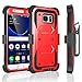 Galaxy S7 Case, Tekcoo® [TShell Series] [Red] Shock Absorbing [Built-in Screen Protector] Holster Locking Belt Clip Defender Heavy Case Cover for Samsung Galaxy S7 S VII G930 GS7 All Carriers