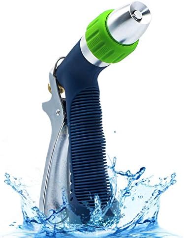 Sinxono Garden Hose Nozzle Metal High Pressure Hand Sprayer Adjustable Watering Patterns for Washing Dog,Pets ,and Car Wash