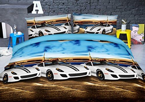 Comforter Not Included Caledonian Products Kids Race Sports Car Bedding Set 3 Piece Brushed Microfiber Duvet Cover Set For Boys Girls Teenagers King Queen Twin With Pillow Shams Toys Games Duvet