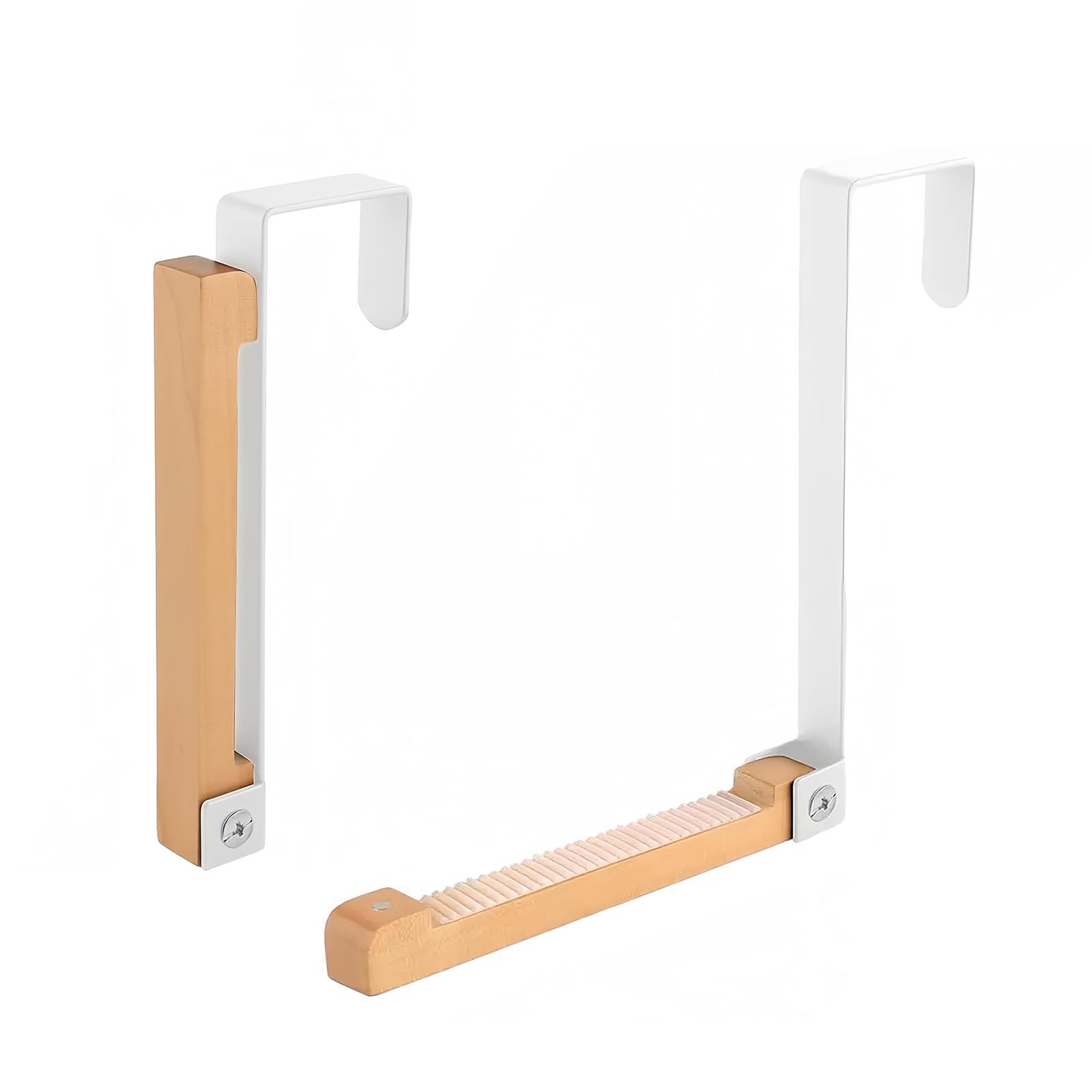 AUSTUFF 2PCS Over Door Hooks Hanger White Foldable Drying Hooks for Bedrooms Hanging Clothes Towels Coats Backpack Hat Rack