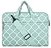 MOSISO Quatrefoil Style Canvas Shoulder Bag Compatible 13-13.3 Inch Laptop, Light Blue