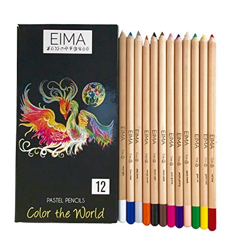 Pastel Colored Pencils Box Set of 12 by EIMA