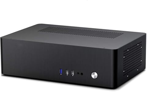 Tbaobei-Baby Cajas de computadora Caso de aleación de Aluminio Ordenador Horizontal Tipo ITX HT Caja de la PC Soporte 1U Flex Negro Fuente de alimentación (Size : One Size)