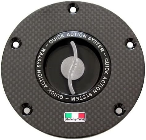 TWM Quick Action Carbon Fiber Fuel Gas Cap with Silver Handle fits Ducati 899 959 1199 1299 Panigale S R Scrambler StreetFighter Monster Diavel