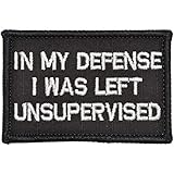 in My Defense I was Left Unsupervised - 2x3 Patch - Black