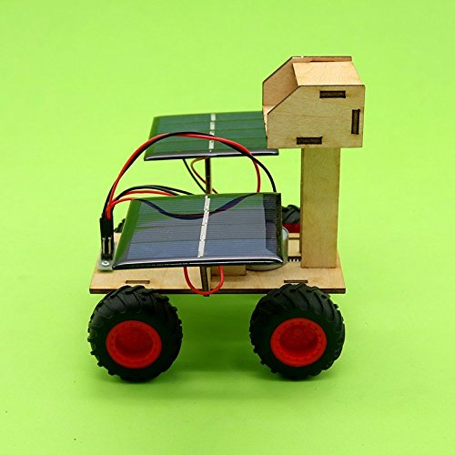 Wood Solar Car - DIY Assemble Toy Set Solar Powered Car Kit Science Educational Environment-friendly Toys Stem Toy for Boys Girls Kids Students 8 years up