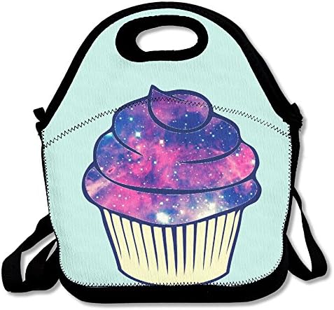 Starry Sky Cupcake Insulated Lunch Bag - Neoprene Lunch Bag - Large Reusable Lunch Tote Bags For Women, Teens, Girls, Kids, Baby, Adults Portable Carry
