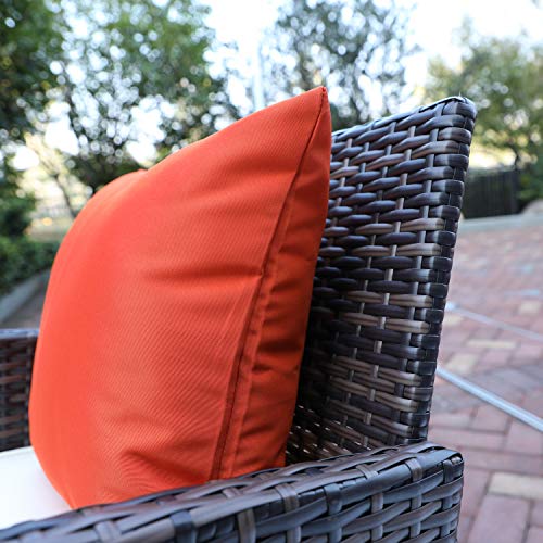Do4U Outdoor Patio Furniture Set 4 Pcs PE Rattan Wicker Garden Sofa and Chairs Set with Beige Cushion with Table (Mix-Beige)