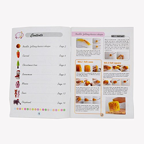 ibotti Needle Felting Starter Kit, with 20 Colors Felt Wool, Needles Felt Tool, Foam Felting Pads, 18 Pages Needle Felting Instructions