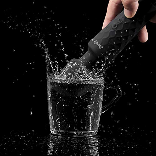 Upgraded Powerful Viberate Massager with 20 Magic Vibration Modes, Whisper Quiet, Waterproof, Handheld, Cordless for Neck Shoulder Back Body Massage, Sports Recovery & Muscle Aches - Carbon Black