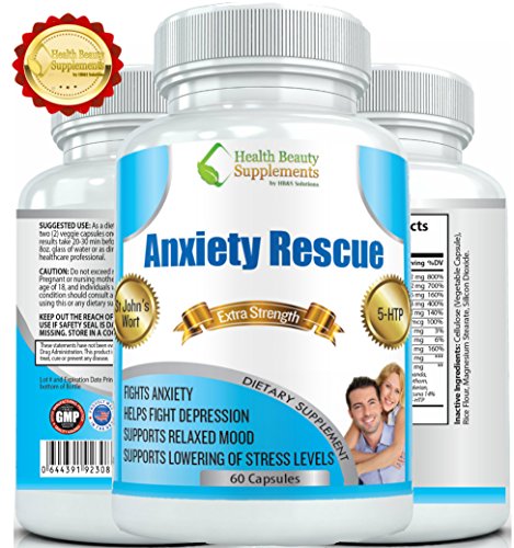 ** MEGA NATURAL ANXIETY RESCUE ** Premium Herbal Anxiety And Depression Aid - Simply The Best Stress & Anxiety Formula Ever Made - BEAT ANXIETY NATURALLY