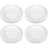 PATIKIL 4.5 Inch Round Ceramic Plant Saucer, 4 Pack Plant Saucer Tray Flower Planter Drip Tray for Indoors Outdoors Patio Balcony, White
