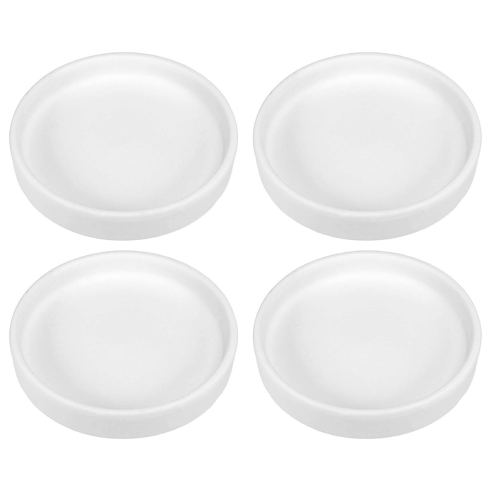 PATIKIL 4.5 Inch Round Ceramic Plant Saucer, 4 Pack Plant Saucer Tray Flower Planter Drip Tray for Indoors Outdoors Patio Balcony, White